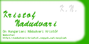 kristof nadudvari business card