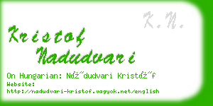 kristof nadudvari business card